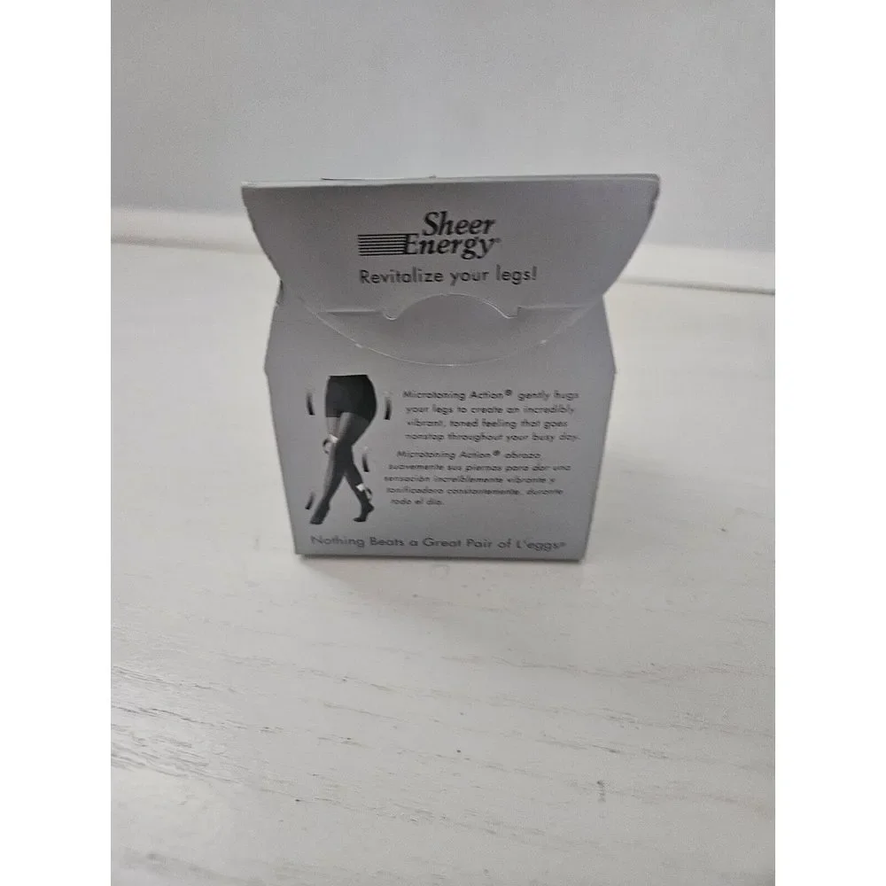 Vintage 2002 L'eggs Sheer Energy Control Top Pantyhose Off‎ Black Size B 655 03